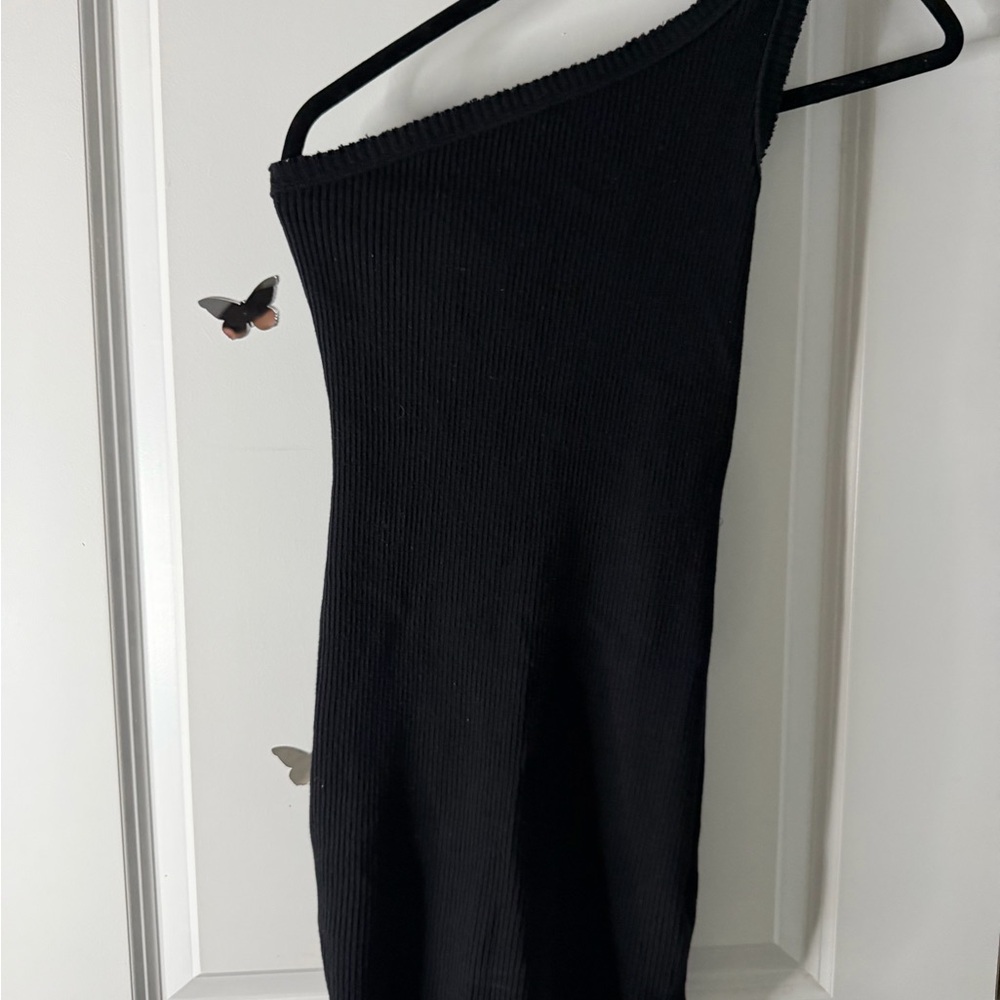Urban Outfitters Black One-Shoulder Dress